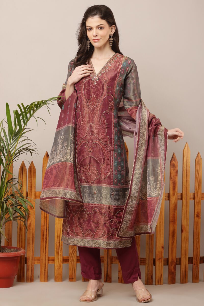 Tissue Shimmer Pakistani Suit Set - Image 6